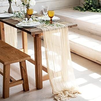 Your Magic Moment Gauze Table Runner Bulk Ivory Nude Cheesecloth Table Cloth - Holiday Table Runner  | Amazon (US)