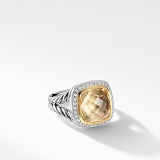 Albion® Ring with Champagne Citrine and Diamonds with 18K Gold | David Yurman
