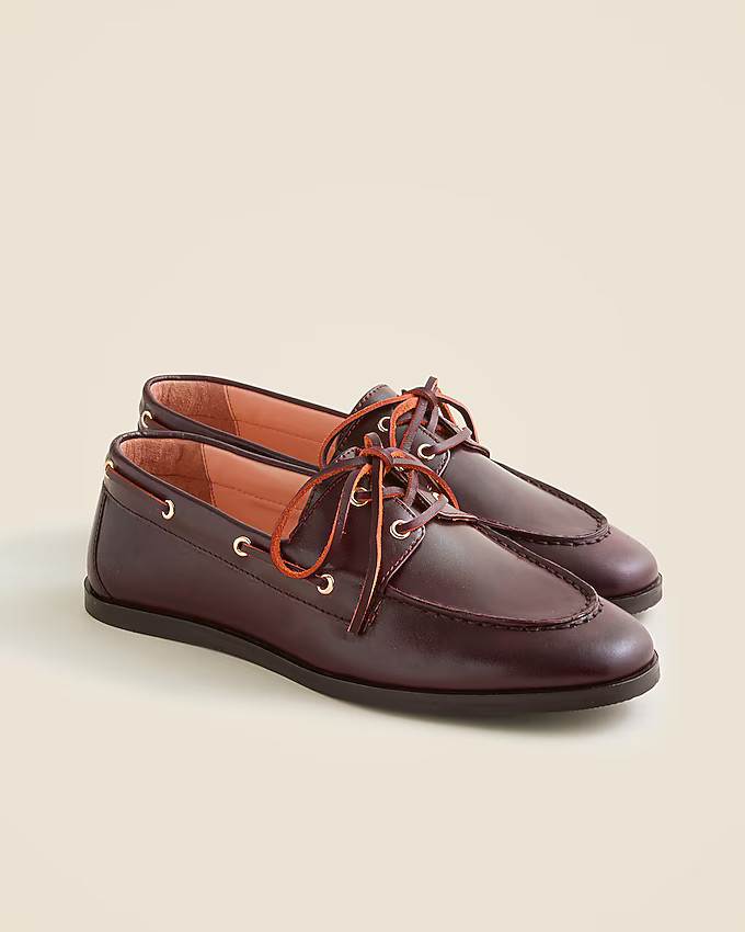 Boat shoes in leather | J. Crew US