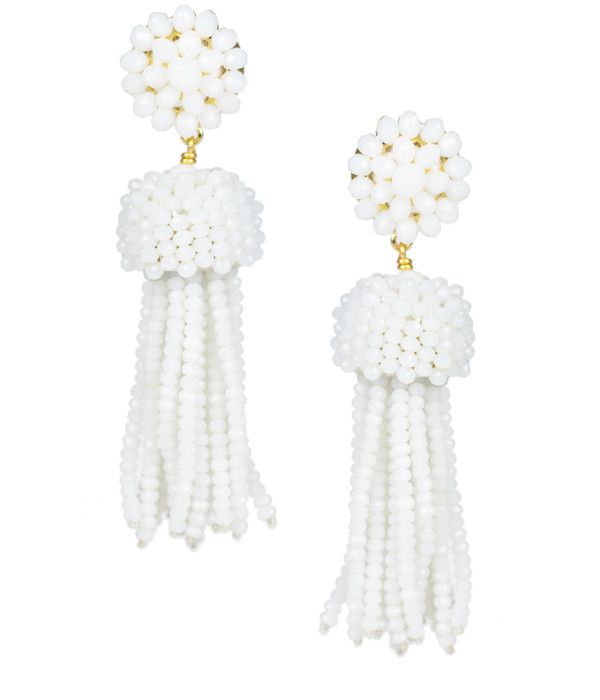 Tassel Earrings - Czech White | Lisi Lerch Inc