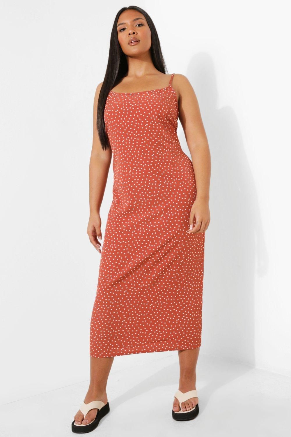 Plus Woven Spot Midaxi Slip Dress | Boohoo.com (US & CA)