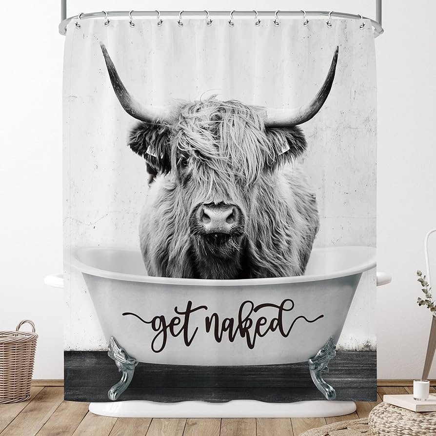 Yorida Farmhouse Highland Cow Shower Curtain, Rustic Bull Shower Curtain Set for Bathroom Modern ... | Amazon (US)