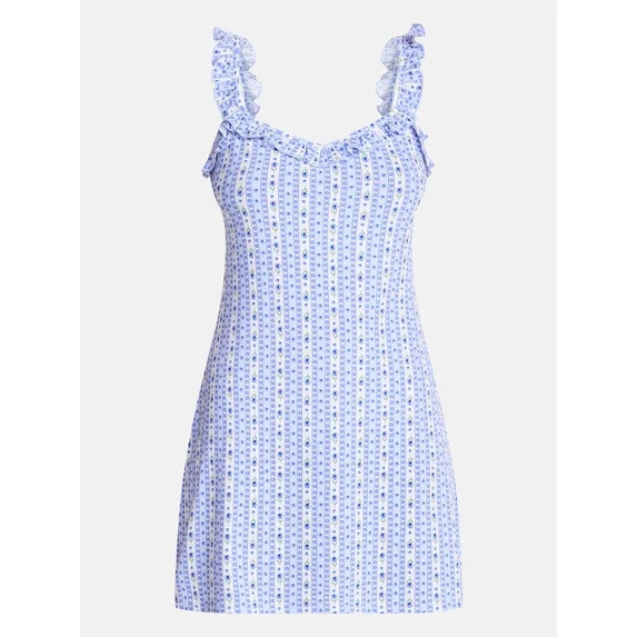 No Boundaries Ruffle Slip Dress, Women's XS-XXL | Walmart (US)