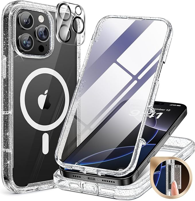 Miracase for iPhone 16 Pro Max Case 6.9'', [Bubble Free] Full-Body Bumper Phone case with Built-i... | Amazon (US)