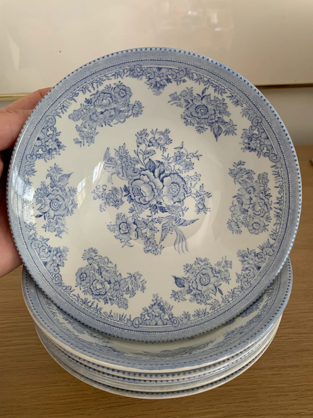 Set of Two, Burleigh Light Blue Transferware Bowls, Asiatic Pheasants B & L, Made in England , Fa... | Etsy (US)