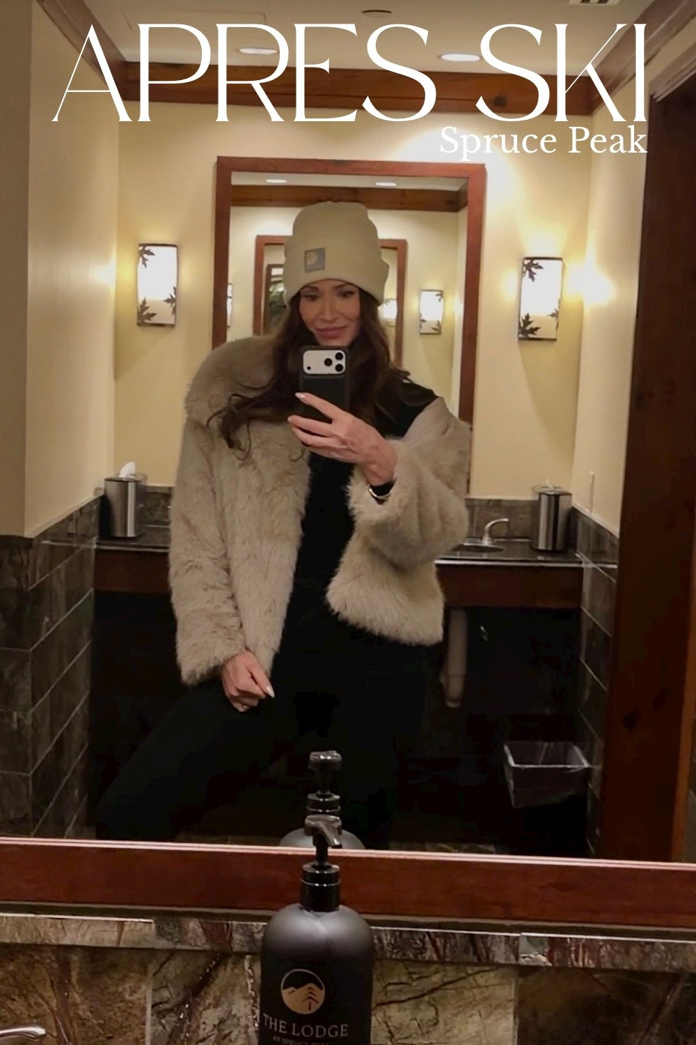 Apres ski Vermont Spruce Peak lodge outfit ⛷️ 

faux fur jacket / faux fur coat / winter outfit / winter hat / satin lined hat / black lounge set / flared leggings / oversized fur coat / wallet phone case 

#LTKdayinmylife #LTKTravel #LTKootd