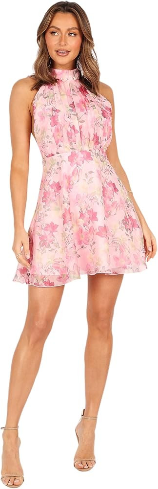 Petal & Pup Women's Gardenia Halter Mini Dress | Amazon (US)