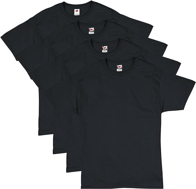 Hanes Men's Essentials T-shirt Pack, Crewneck Cotton T-shirts for Men, 4 Or 6 Pack Available | Amazon (US)