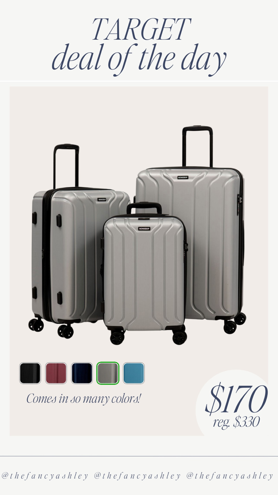 Target deal of the day! Luggage for $170! Comes in so many colors.

#LTKtravel #LTKsalealert #LTKHoliday