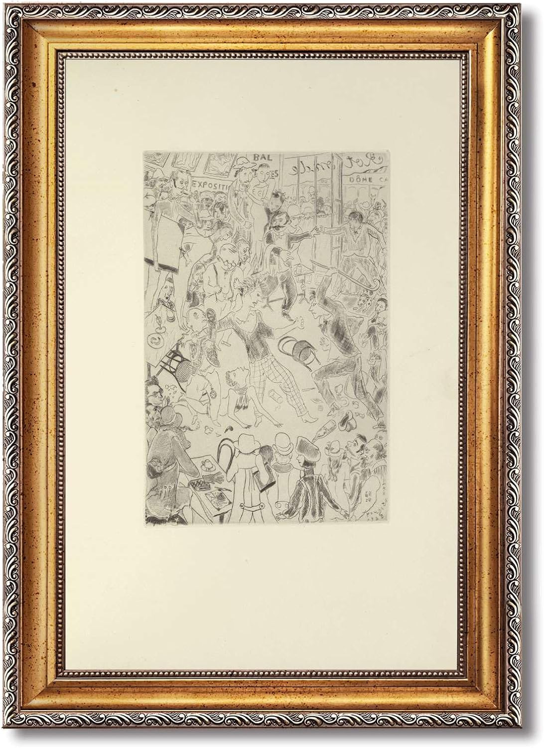 Vintage framed Parisian cafe scene pencil sketch drawings Wall Art Canvas Print Oil Paintings Reproduction World Classics Poster Pictures Wall Decor Art Print Vintage ArtworkElegant Home Decor (Retro Framed,16"Lx24"W) | Amazon (US)