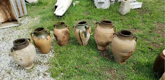 Vintage Terracotta Olive Jars | Turkish Urns Planters | Odemis Urn | Etsy (US)