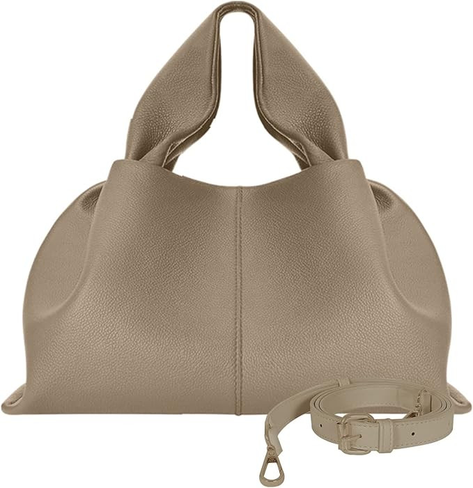 Genuine Leather Handbags for Women,Solid Color Top Handle Tote Crossbody Hobo Bags,Shoulder Bag | Amazon (US)