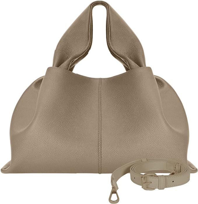 Genuine Leather Handbags for Women,Solid Color Top Handle Tote Crossbody Hobo Bags,Shoulder Bag | Amazon (US)