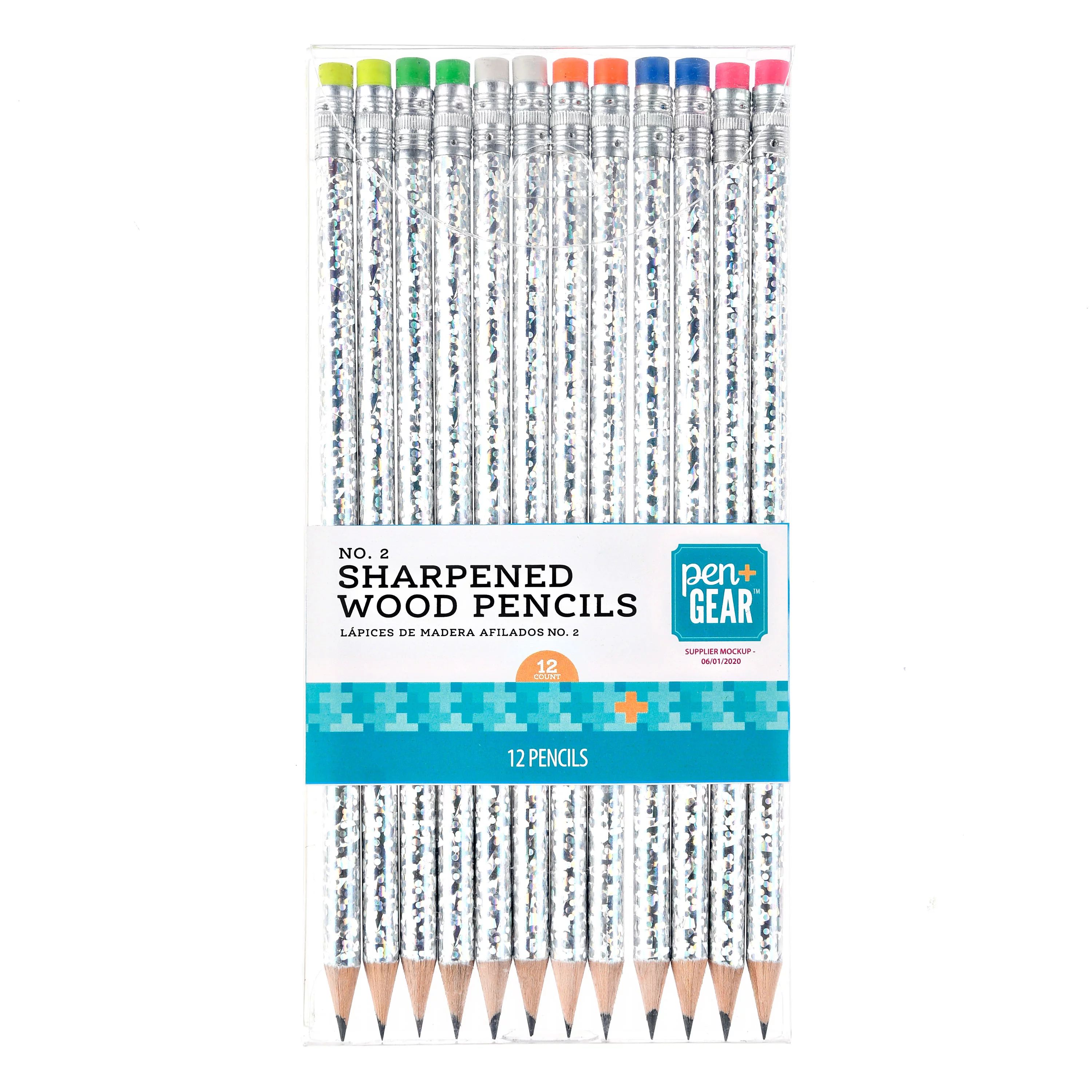 Pen + Gear No. 2 Wood Pencils, Holographic, Sharpened, 12 Count - Walmart.com | Walmart (US)