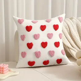 Chic Tufted Heart Throw Pillow Cover 18x18" - Perfect for Valentine's Day, Square Cushion Case wi... | Temu Affiliate Program
