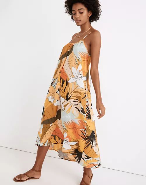 Tie-Back Cover-Up Maxi Dress in Tropical Vacation | Madewell