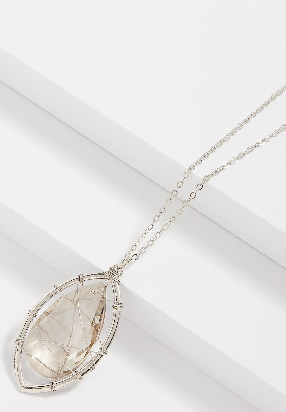 Caged Stone Pendant Necklace | Maurices