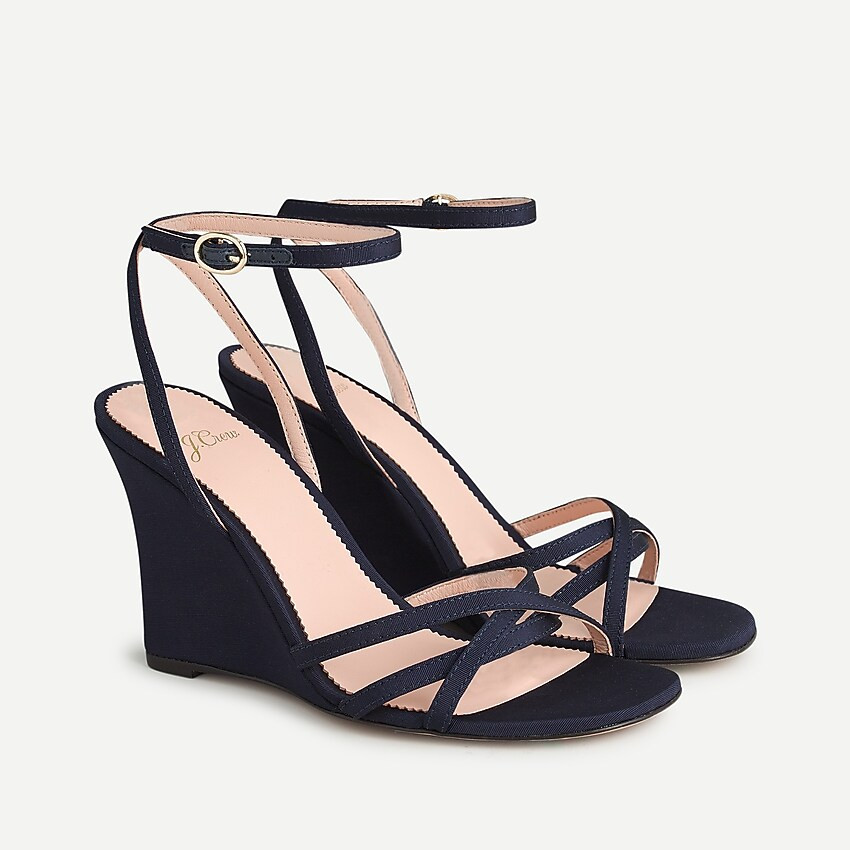 Wedge sandals in silk faille | J. Crew US