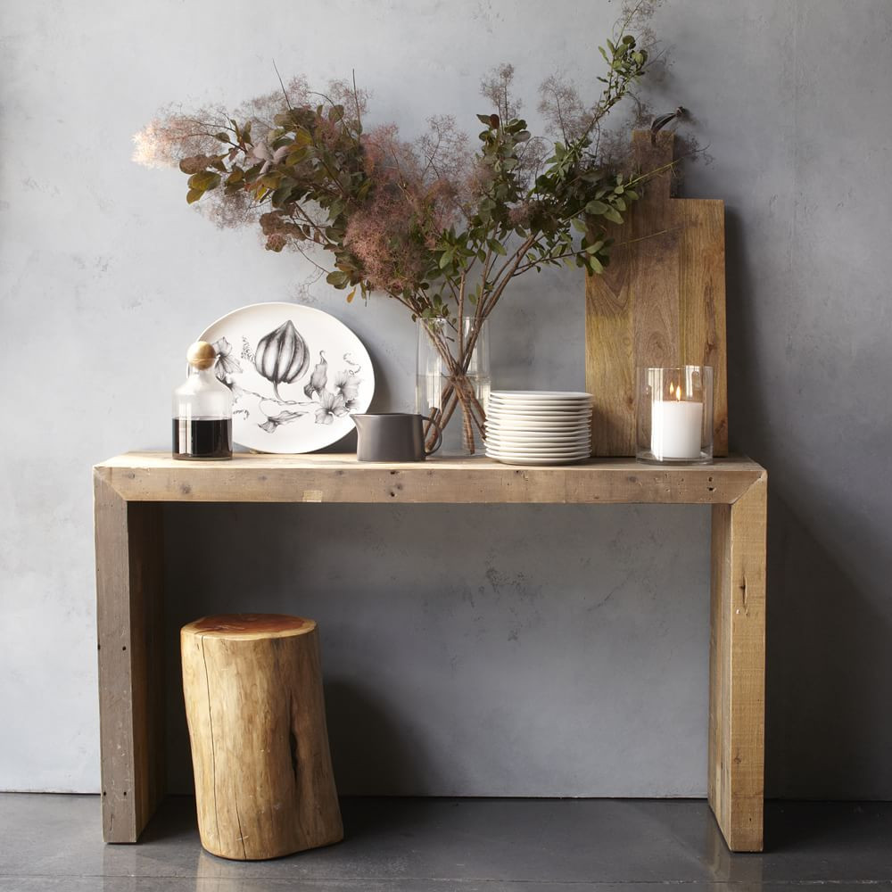 Emmerson® Reclaimed Wood Console - Stone Gray | West Elm (US)