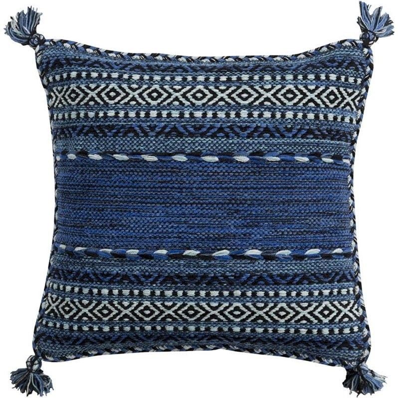 Surya Trenza Poly Fill 18" Square Pillow in Blue | Walmart (US)