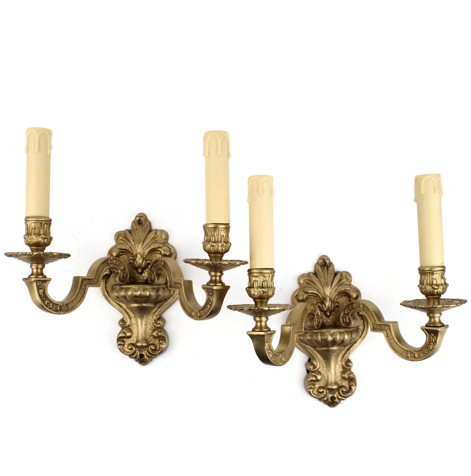 Antique French Brass Sconces, Vintage Wall Mounted Set of Sconces, Brass Wall Light France, Dual ... | Etsy (US)