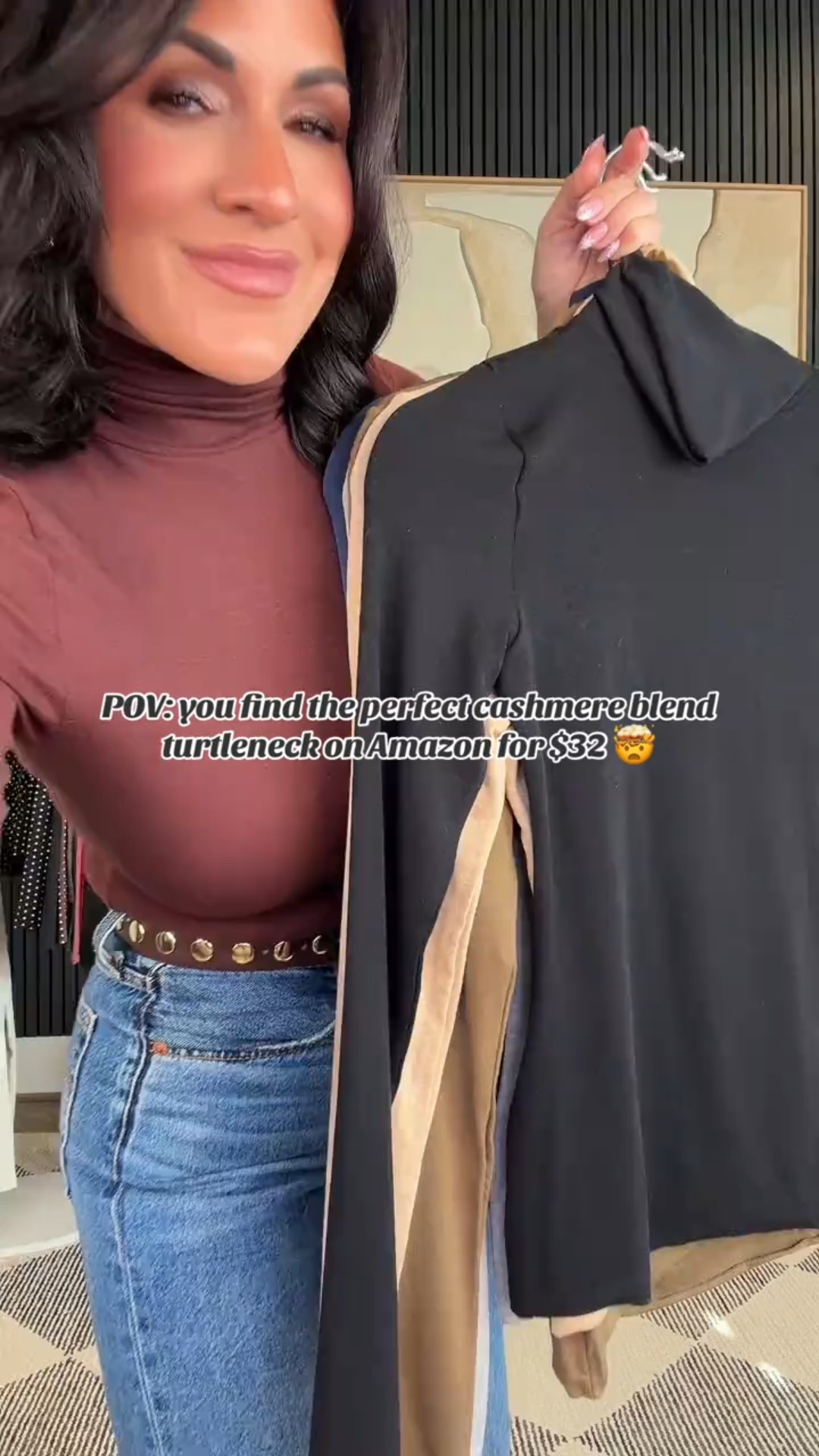 Babes… this is the kind of Amazon find we build outfits around 🤍

A buttery-soft cashmere blend turtleneck that looks way more expensive than it is — and it’s only $32.

Perfect tucked into denim, layered under blazers, or worn solo like this.

Petite-friendly, stretchy, flattering, and comes in so many good neutrals.

I’m wearing an XS and styled it in multiple colors so you can see the vibe ✨
Which shade are you grabbing?

5’2” | 130 lbs | 25” waist | 34DD | wearing XS

#amazonfashion #petitefashion #falloutfits #momstyle #over40fashion

#LTKOver40 #LTKPetite