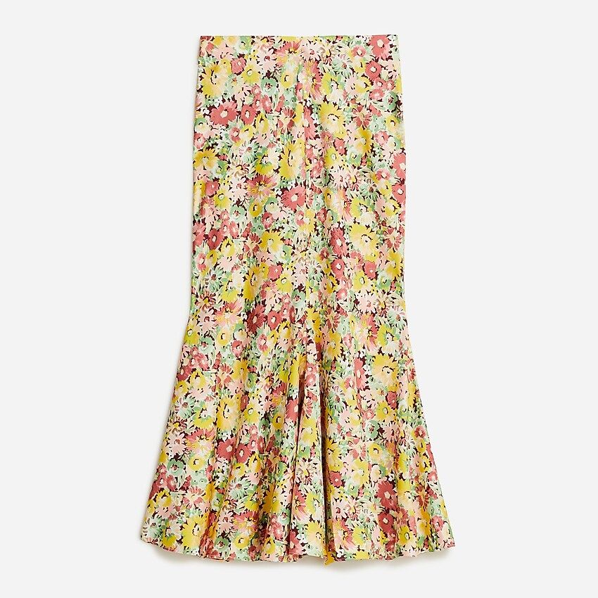 Flared slip skirt in painterly floral | J.Crew US
