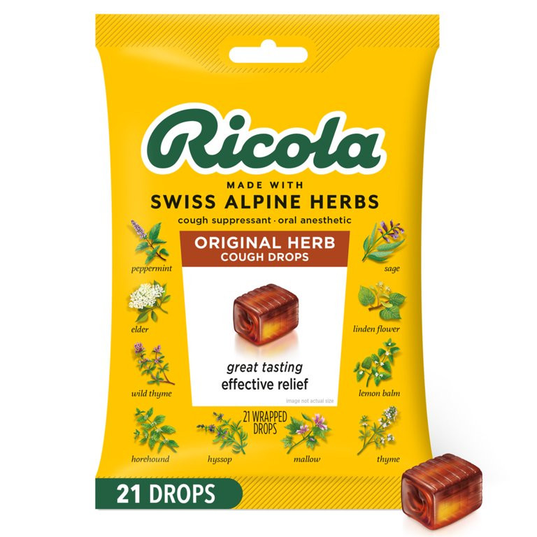 Ricola Original Herb Soothing Cough Drops - Throat Relief & Cough Suppressant, 21 Count | Walmart (US)