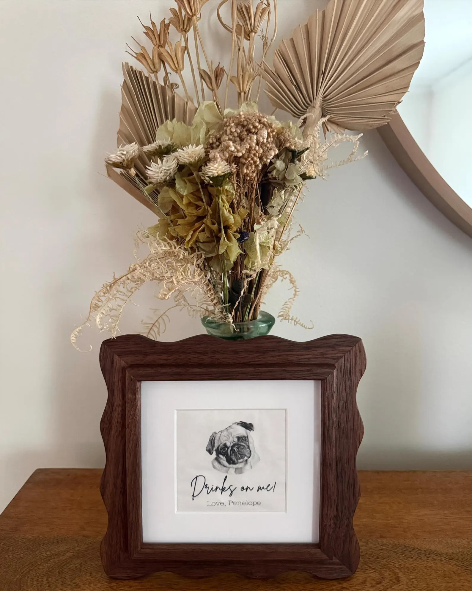 Scalloped Solid Wood Picture Frame – Handmade Walnut or White Oak Frame | Etsy (US)