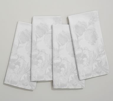 Monique Lhuillier Rose Bouquet Jacquard Napkins, Set of 4 | Pottery Barn (US)