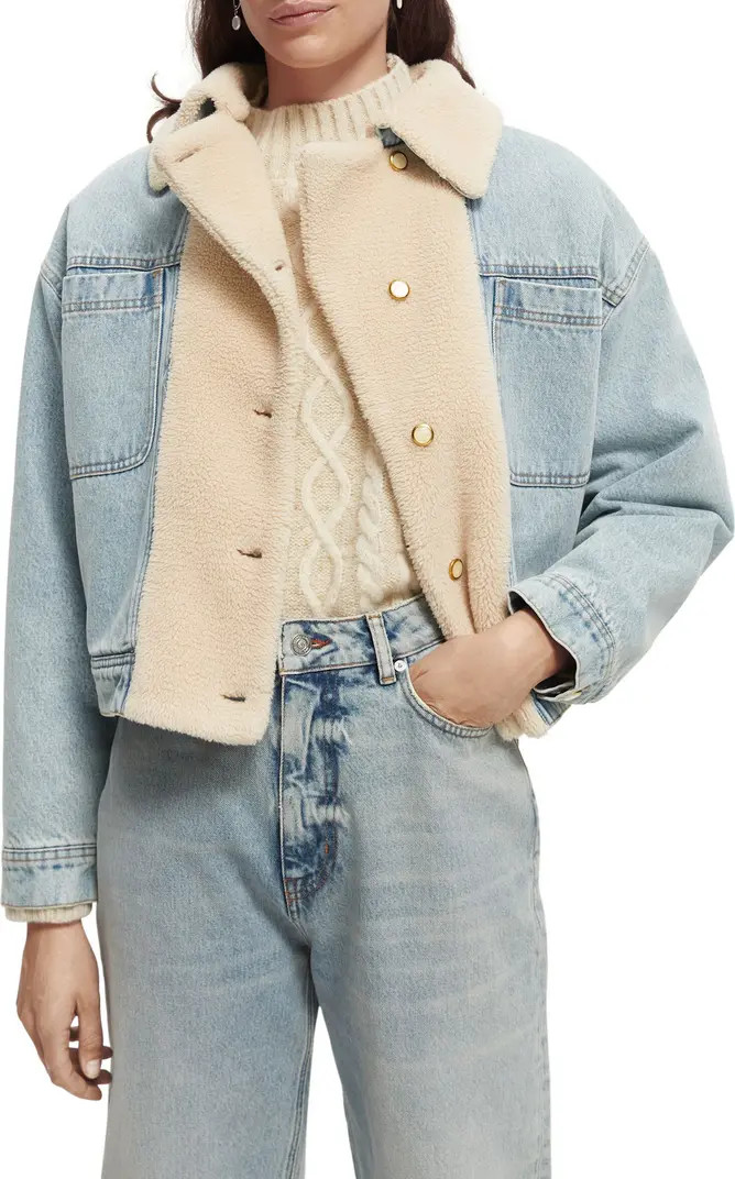 Faux Shearling & Denim Trucker Jacket | Nordstrom