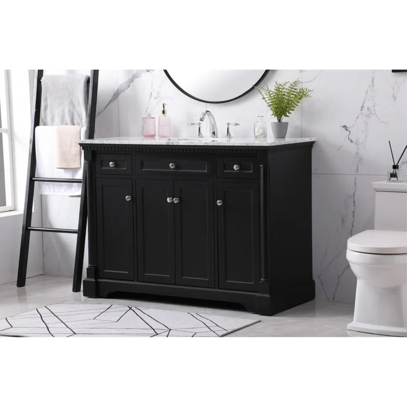 Oldbury Naite 48'' Free Standing Single Bathroom Vanity with Marble Top | Wayfair North America