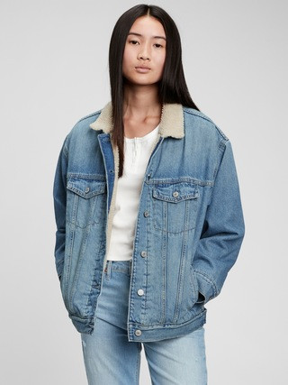Teen Oversized Denim Sherpa Jacket | Gap (US)