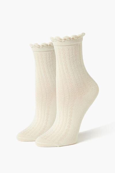Lettuce-Edge Pointelle Crew Socks | Forever 21 (US)