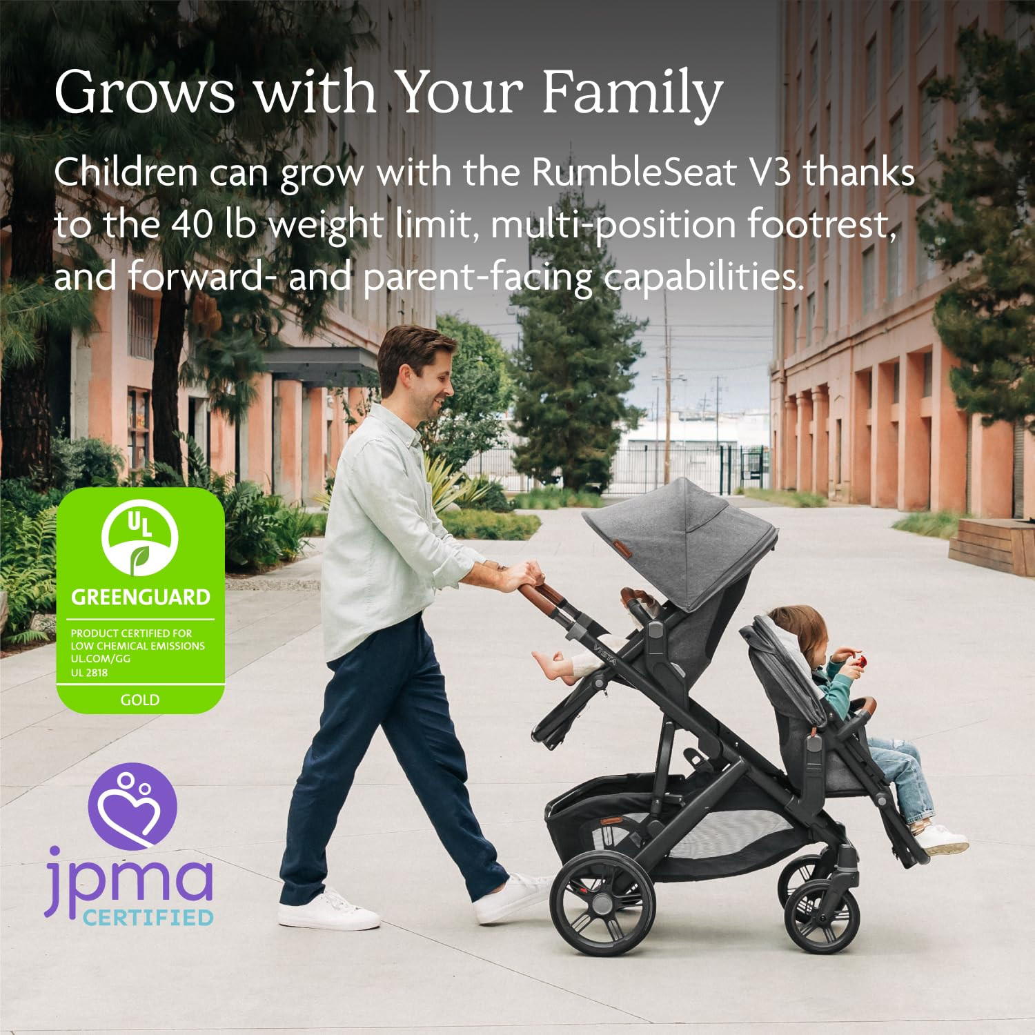 UPPAbaby RumbleSeat V3 Second Lower Seat - Compatible with Vista V2 and Vista V3 - All-Weather Se... | Amazon (US)