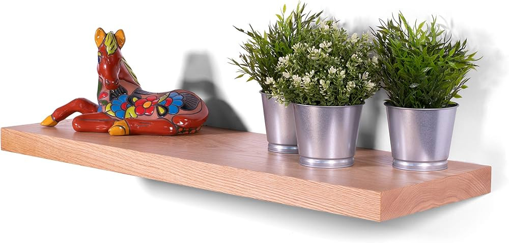 DAKODA LOVE Floating Shelves | Solid Oak | Premium Craftsman Quality | Heavy Duty Hidden Bracket ... | Amazon (US)