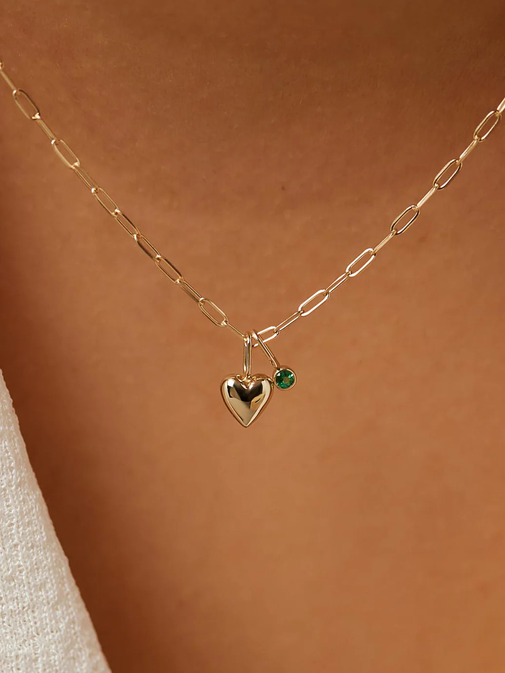 Gold Heart and Stone Necklace | Ana Luisa