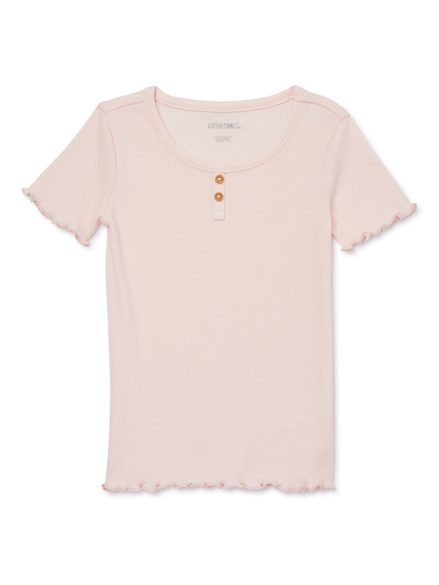 Garanimals Toddler Girl Short Sleeve Rib Henley T-Shirt, Sizes 18M-5T - Walmart.com | Walmart (US)