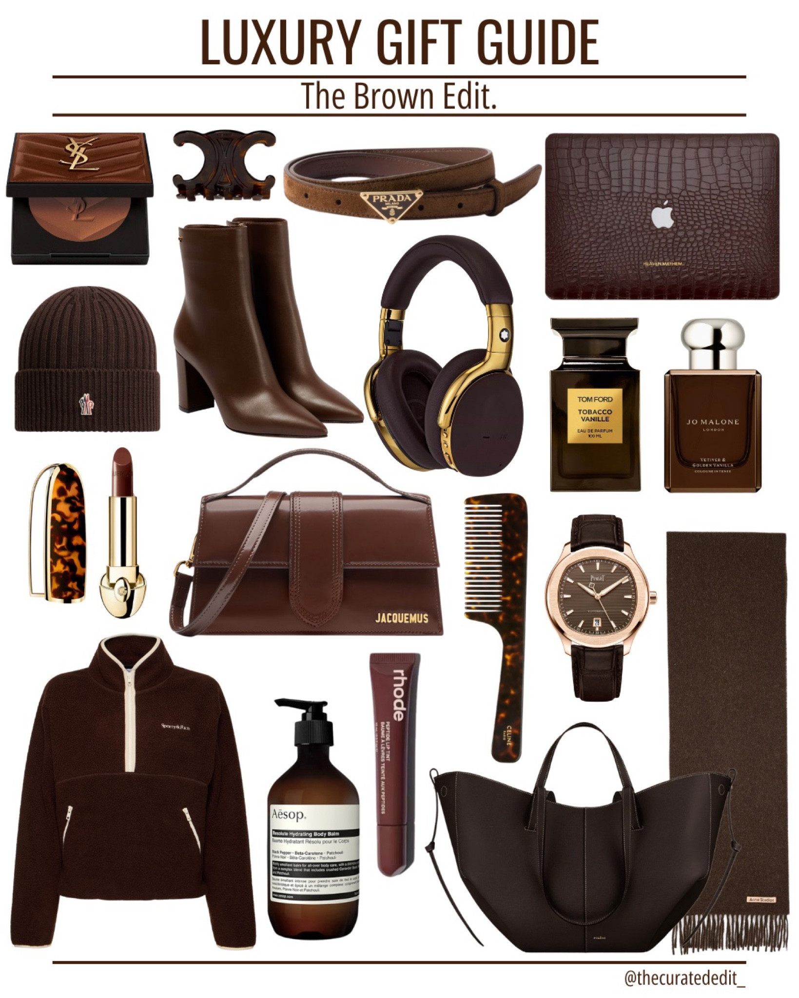 Luxury Gift Guide - The Espresso Brown Edit. 

#luxurygifts #designergifts #designer #highend #giftsforher #brownboots  #holidaygifting #giftinspo

#LTKGiftGuide #LTKHoliday #LTKStyleTip