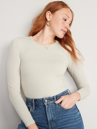 Long-Sleeve Jersey Bodysuit for Women | Old Navy (CA)