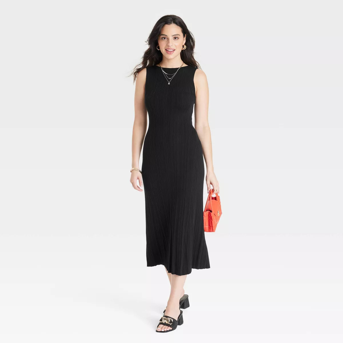 Women's Faux Plisse Midi Sweater Dress - A New Day™ | Target