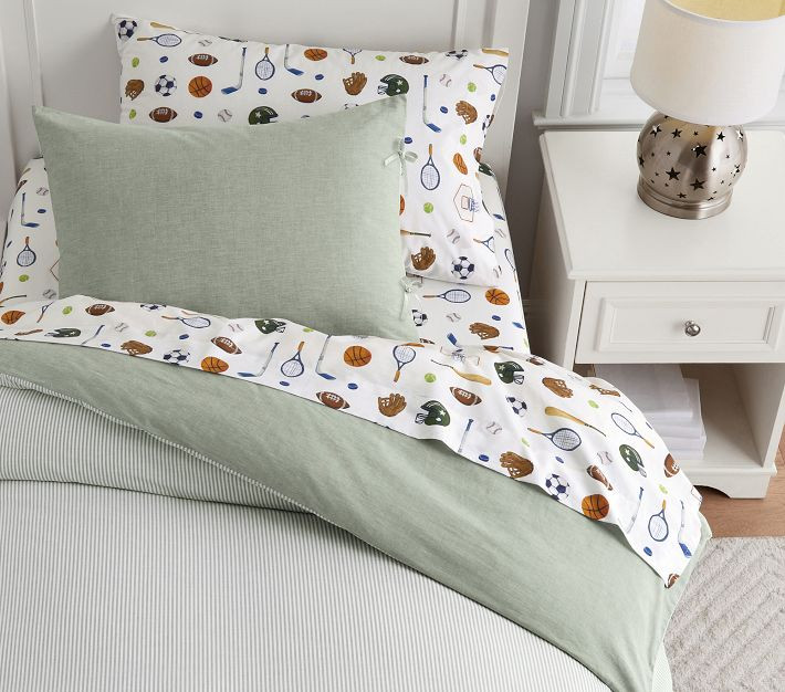 Chambray Reversible Organic Duvet Cover & Shams | Pottery Barn Kids