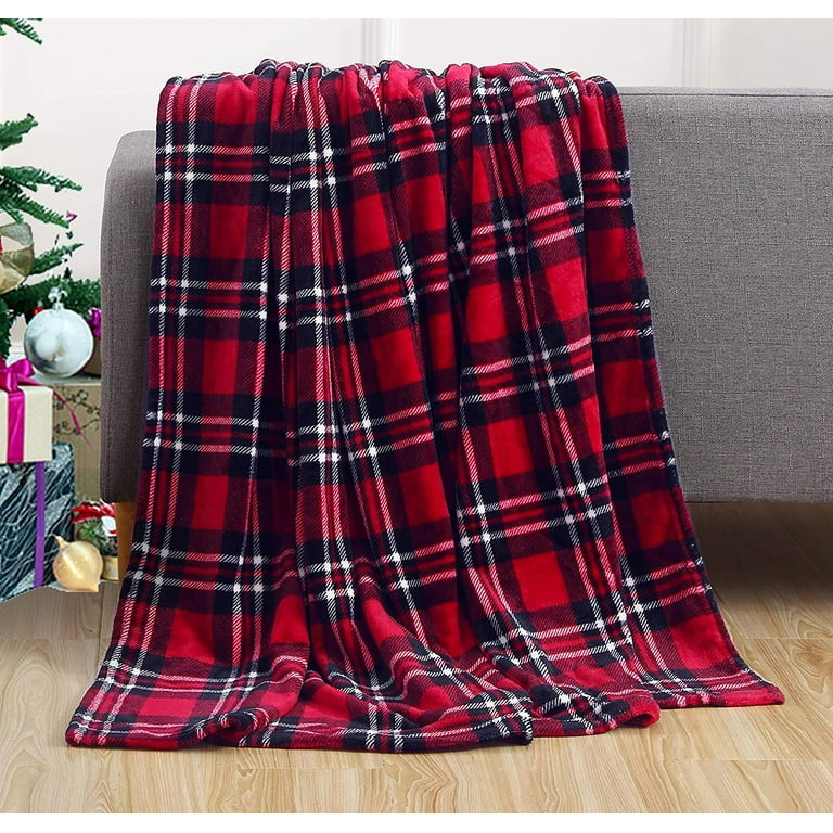 Elegant Comfort 50 x 60 Blanket Gift Christmas Throw, (Plaid) | Walmart (US)