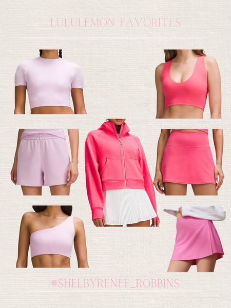 Lululemon favorites, pink active wear, pink sports bra, pink active skirt, pink quarter zip 

#LTKTravel #LTKFitness #LTKActive