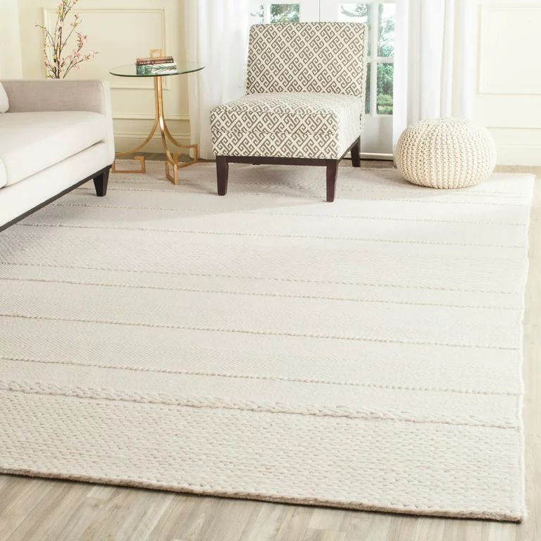 SAFAVIEH Natura Avery Solid Striped Braided Wool Area Rug, Natural, 8' x 10' | Walmart (US)