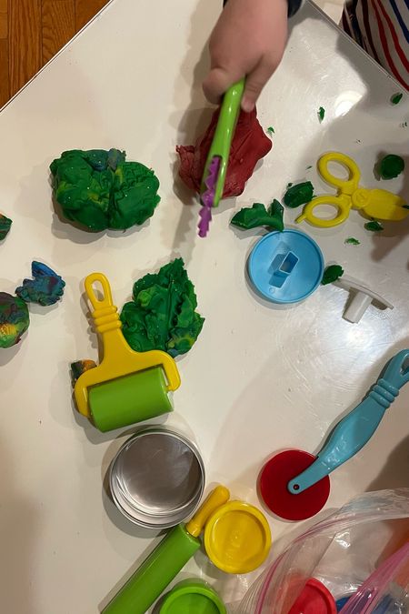 Easy at-home activities: play doh + tools 🙌🏻 no screen, plenty of entertainment. Linking our exact set 

#kidsactivities #rainydayactivities #toddleractivities 

#LTKfindsunder50 #LTKkids