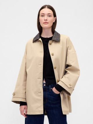 Twill Oversized Trench Coat | Gap (US)