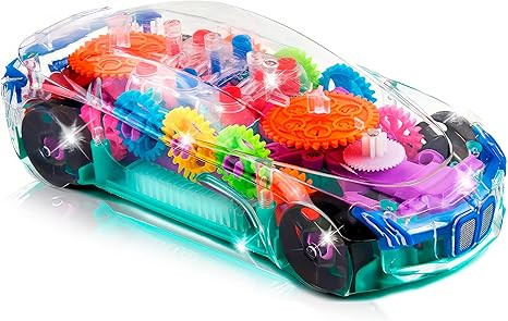 ArtCreativity Light Up Transparent Sensory Car Toy for Kids, 1PC, Bump and Go Toy Car with Colorf... | Amazon (US)