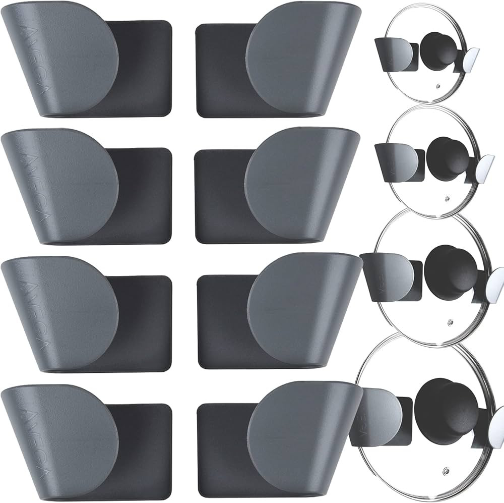 Noorla Pot Lid Organizer for Cabinet Door - Set of 4 Pairs Adjustable in-Cupboard Pot and Pan Lid... | Amazon (US)