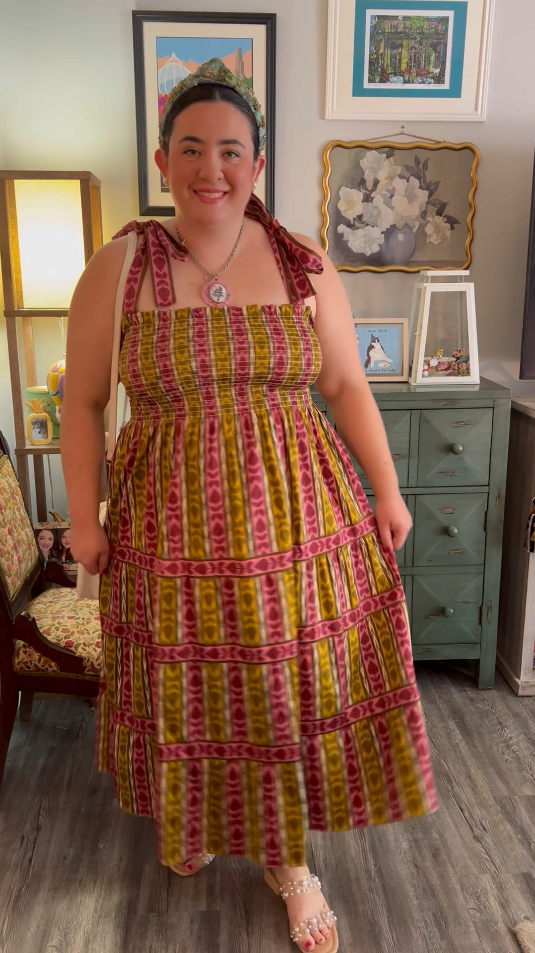 Tie shoulder midi dress 👗 

Nap dress, smocked dress, fall transitional dress, knotted headband, embellished headband, wedding guest dress 

#LTKMidsize #LTKSeasonal #LTKVideo